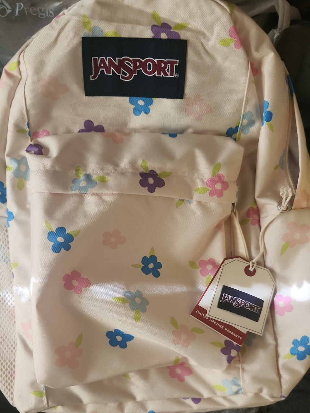 Jansport Essential 24L Backpack Flowers + Beige So Cute Hippie Floral Bookbag